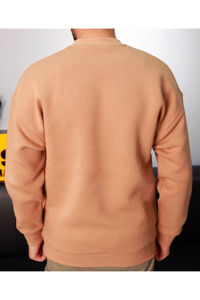 AMAZING CRASH Φούτερ Camel Unisex Basic Μπλούζα με Στρογγυλή Λαιμόκοψη Oversize