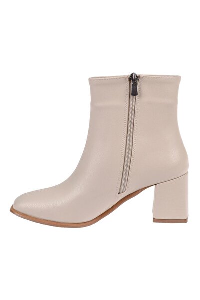 pullman Kalın Topuklu Kadın Bot İZ-032 BEJ