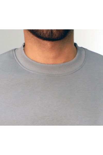 AMAZING CRASH Βαμμένο γκρι Unisex Basic Crew Neck Oversize φούτερ