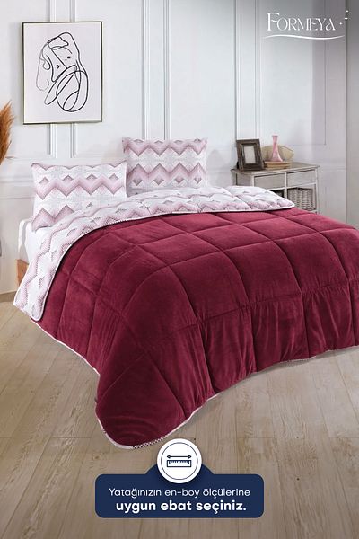 Formeya Luxuriöses Wellsoft-Doppeldecken- und Kissenset – 195 x 215 cm, doppelseitig