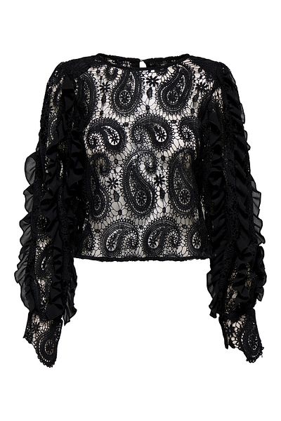 ONLY ONLHALLIE LS LACE TOP WVN
