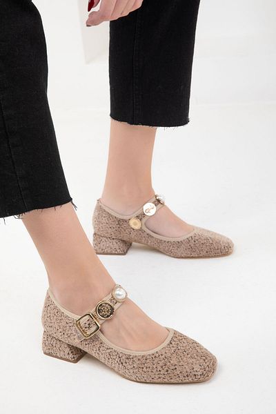SOHO Nerzfarbene klassische Damenschuhe mit Absatz, Modell 2012
