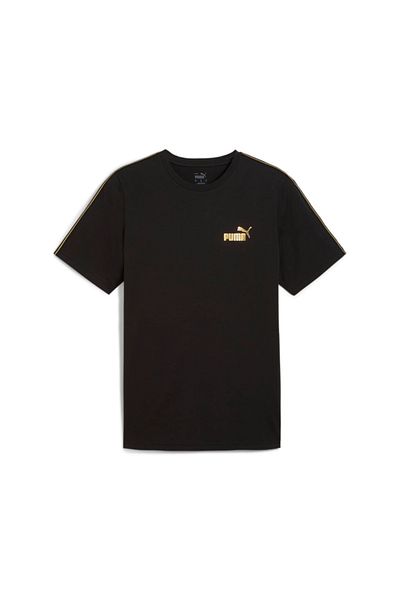 Puma تي شيرت PUMA باللون الأسود البسيط باللون الذهبي