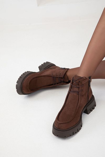 SOHO Hnědé semišové dámské boty - 19656 Model Bootie