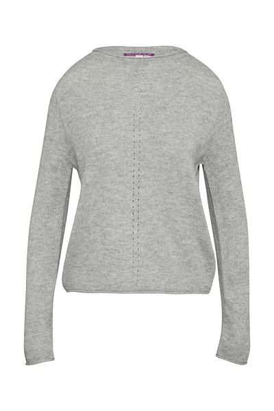 QS by s.Oliver Soft Knitted Pullover with a Stand-Up Collar and Rolled Edges