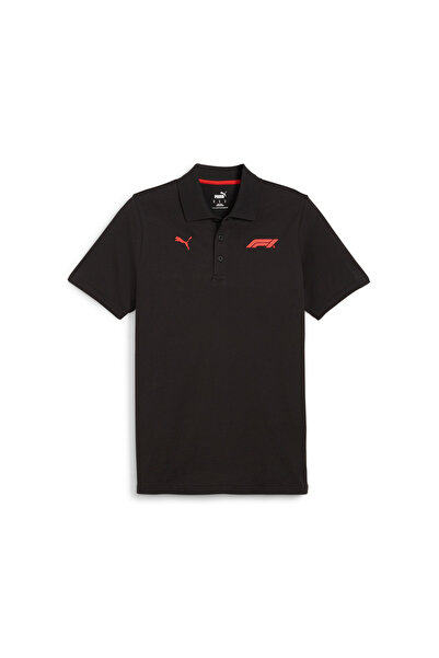 Puma 62585201   Tricou F1 Ess Logo Polo negru pentru bărbați, cu gâtul rotund...