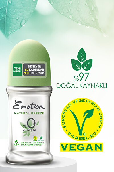 Emotion Kadın Vegan Roll On 50 Ml 3'lü Tanışma Seti (Natural Breeze,Ocean Fresh,Detox Floral) Leke Bırakmaz
