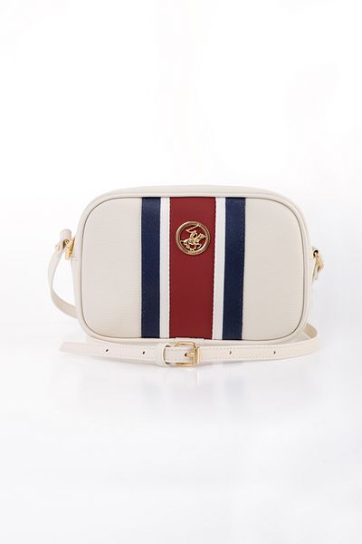 Beverly Hills Polo Club حقيبة كتف نسائية بيضاء 05BHPC8002