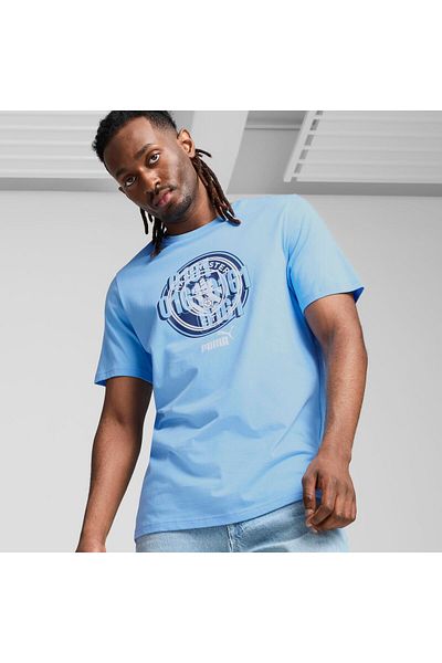Puma تي شيرت فريق MCFC ftblCulture باللون الأزرق الفاتح