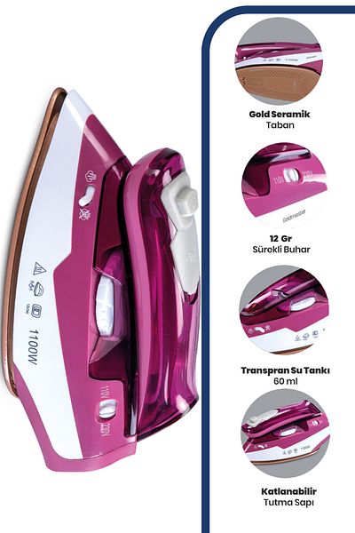 GOLDMASTER Tourist Ceramic Based Effective Shock Steam Foldable Travel Iron