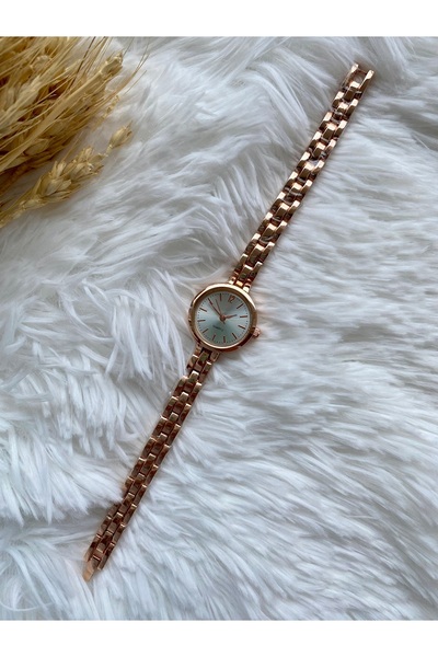 QUARTZ İnce Zarif Yuvarlak Bronz Kadın Kol Saati