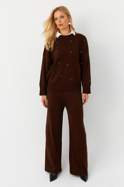 Cool & Modest Barna kő részletes női szett - MYİL10