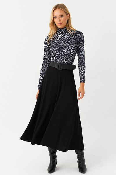 Cool & Modest Schwarzer A-Linien-Rock für Damen – MLON3005