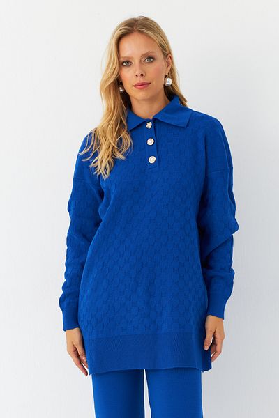 Cool & Modest Saks Colorful Pearl Detailed Women's Knitwear Set - Mnuv33
