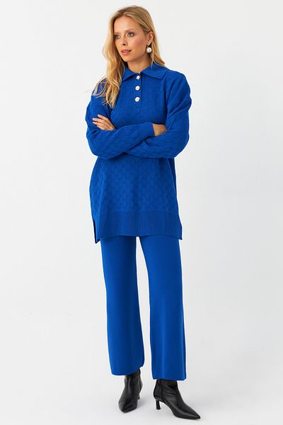 Cool & Modest Saks Colorful Pearl Detailed Women's Knitwear Set - Mnuv33