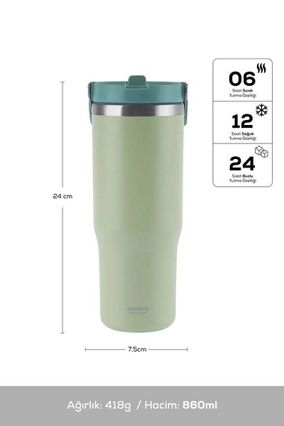 Karaca Star Ice 860 ml Mint Steel Leakproof Thermos