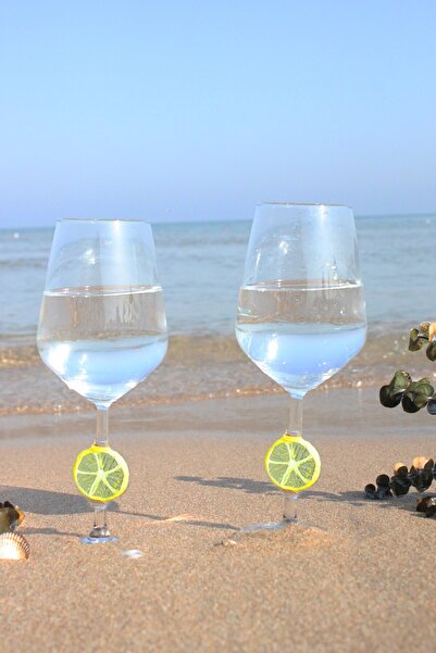 ADAMODART Limon Dilim Murano El Yapımı Cam Kadeh 2’li Set