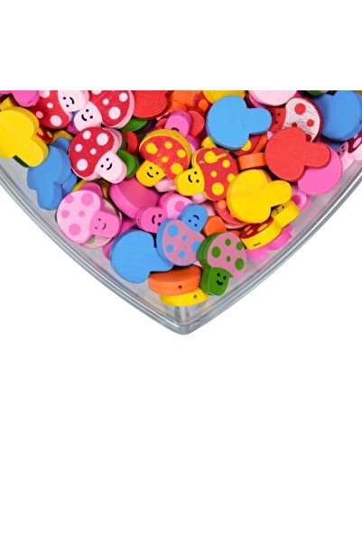 Prestij Boncuk خرز خشبي على شكل فطر برستيج بونك، 25 قطعة بألوان مختلطة