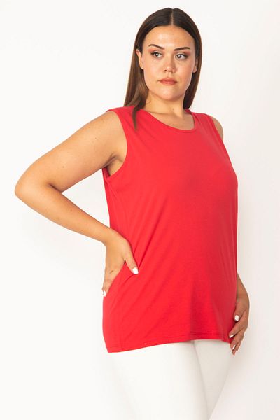 Şans Plus Size Blouse - Red - Regular fit