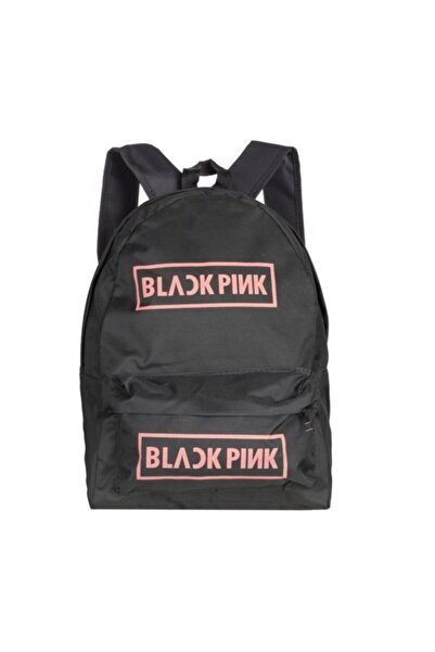 Mutlumu Μαύρο ροζ γράμμα εμπριμέ μαύρο σακίδιο πλάτης