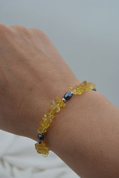 Stoneage Jewellery Citrine And Barley Pearl Bracelet