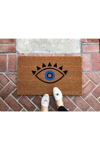 DefLife Home Eye Blue Door Front Koko Mat