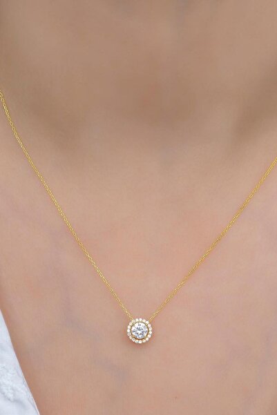 Crystal Diamond Zirconia 0.75 Karat Kolye