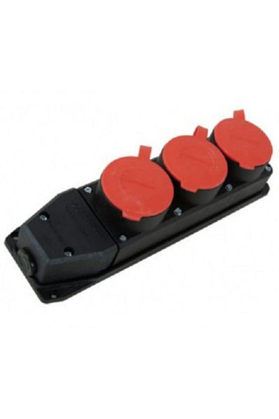 Merve Bakelite 3X25A Three Phase 3-Piece Rubber Group Socket 380V