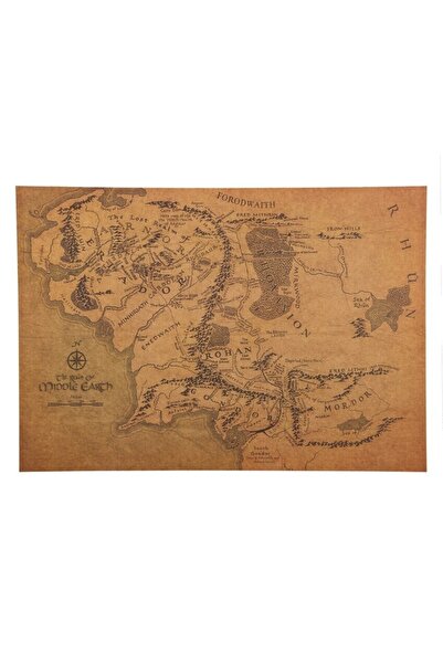 Caph Design Orta Dünya Haritası - Yüzüklerin Efendisi Kraft Poster - 33x48cm