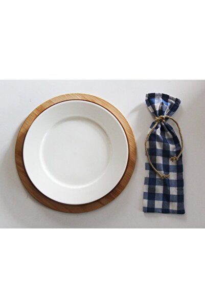 Çizgikare Husă pentru tacâmuri în carouri albastru pastel (prețul este pentru...