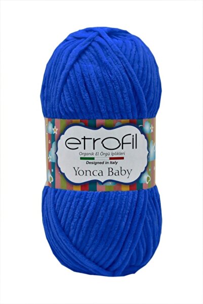 Etrofil Yonca Baby Velvet Ip 70521 μπλε κοβαλτίου Μπλε - 5 Τεμάχια/Συσκευασία