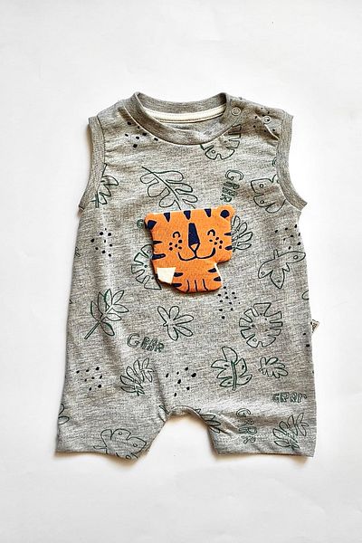 Tongs Baby Boy Gray Party Jumpsuit