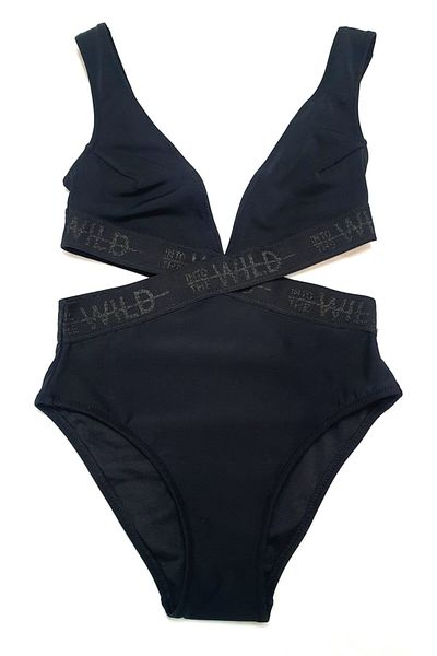 DEEP BEACH Black Wide Elastic Stripe Swimsuit (Db 200511 Ma)