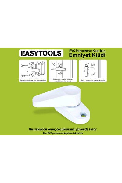 İndiriminVar Pvc Window Door Safety Child Baby Security Lock Lock Plastic