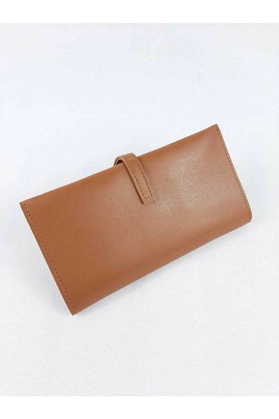 efnanstore Дамски портфейл в кафяво с мека кожена катарама и множество отделения
