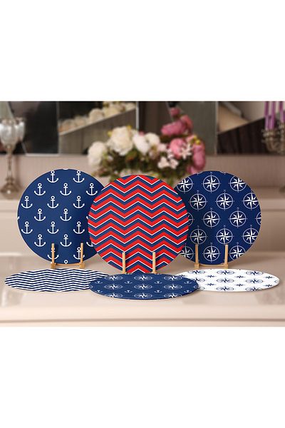 Realhomes Model de marinari bleumarin din 6 bucăți. Supply & Placemat special concepute