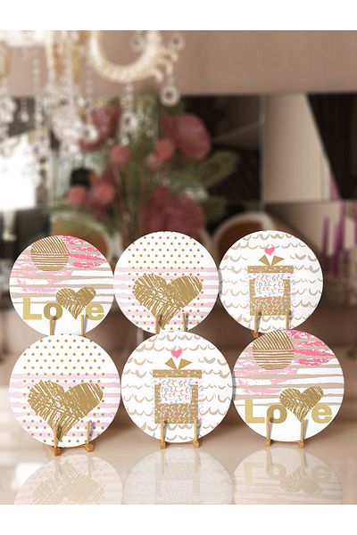 Realhomes Σουπλά και σουπλά 6 τεμαχίων καφέ Love Designed