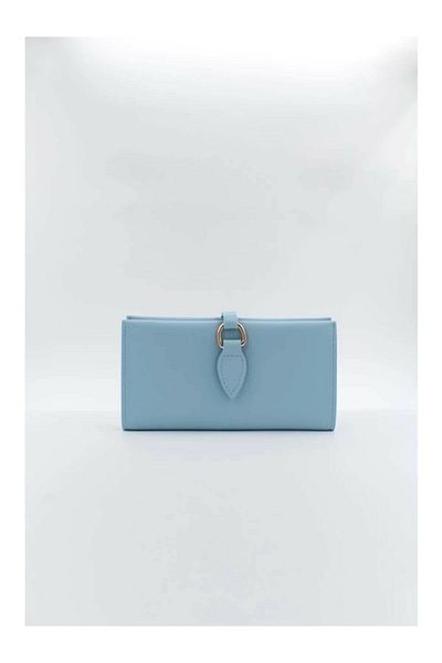 efnanstore Portofel de damă Baby Blue cu cataramă din piele moale și compartimente multiple