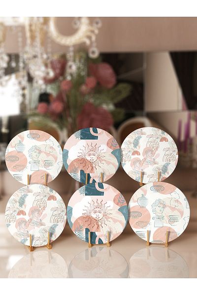 Realhomes Σουπλά και σουβέρ 6 τεμαχίων Ethnic Sun Design