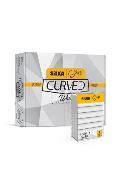 Silka Eraser Curved White Eraser 30 Pieces