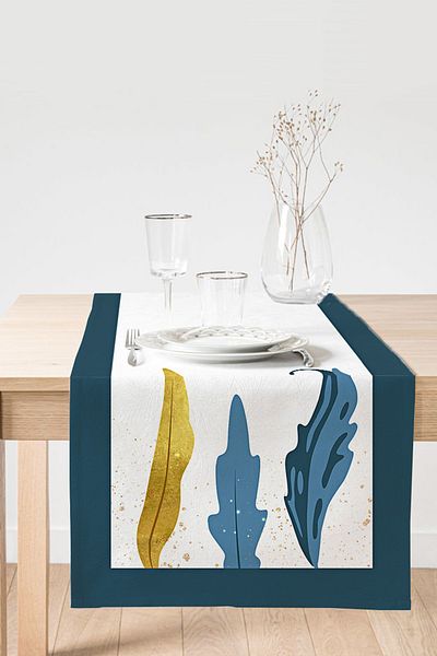 Realhomes Alergăr modern din piele de căprioară cu design special, imprimat digital