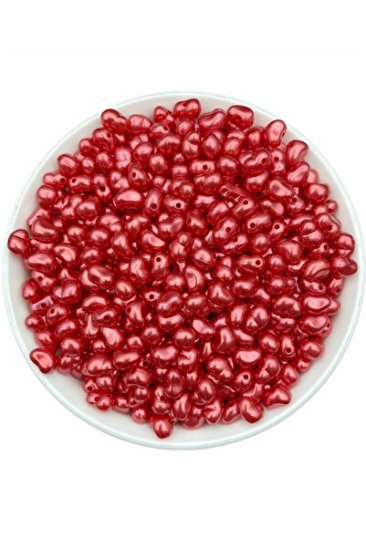 Hedef Bijuteri 50 جرام لون أحمر حبات لؤلؤ باروكي فاخرة من البلاستيك عديم الشكل، لؤلؤ شبه منحرف (~ 250 قطعة)