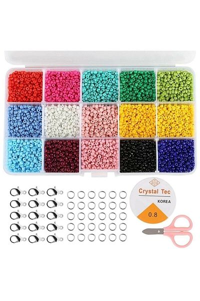 Prestij Boncuk Set de realizare de mărgele Fimo Aren 3mm 15 culori și 25 bucăți de mărgele de fructe