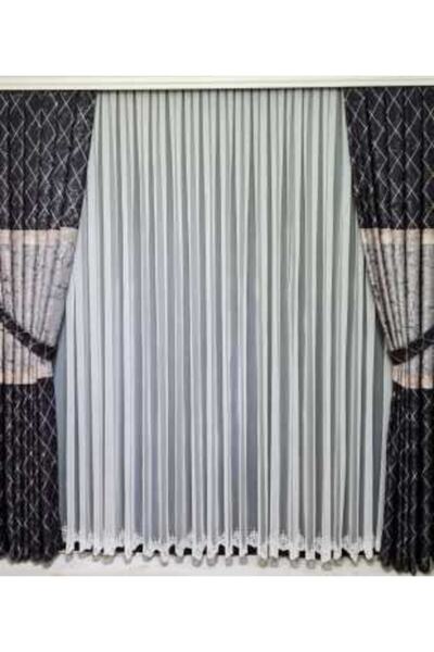 ISSA PERDE Issa Tül Perde Grek Etek Desenli Orta Pile 1 /2,5
