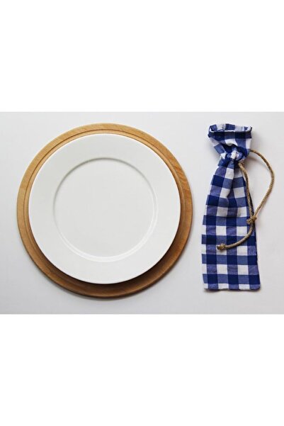 Çizgikare Husă pentru tacâmuri în carouri albastre (prețul este pentru 4 bucăți)