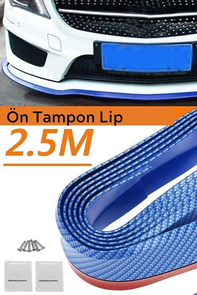 Buffer Blue Car Auto Trim Decoration Strip Rubber 5 Meters + Front Bumper Protector Rubber Trim Kit