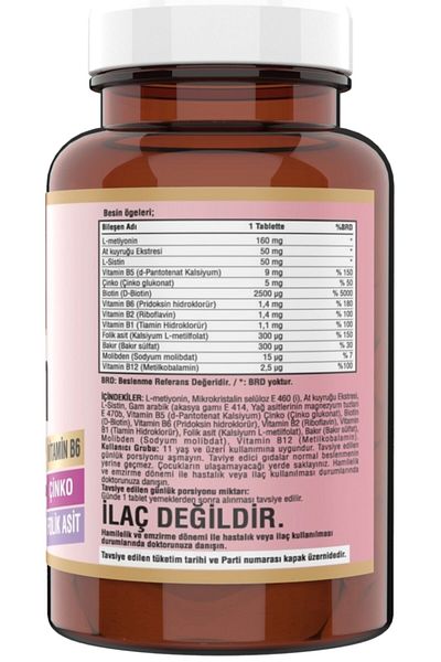 NCS Biotin 2500 Mcg 60 Tablets L Cistein Zinc 2 Boxes 120 Tablets Vitamin B12 Folic Acid