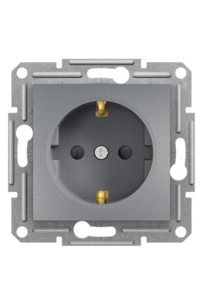 Genel Markalar Asfora Plus Çocuk Korumalı Topraklı Priz Çelik, Vidalı, Çerçevesiz
