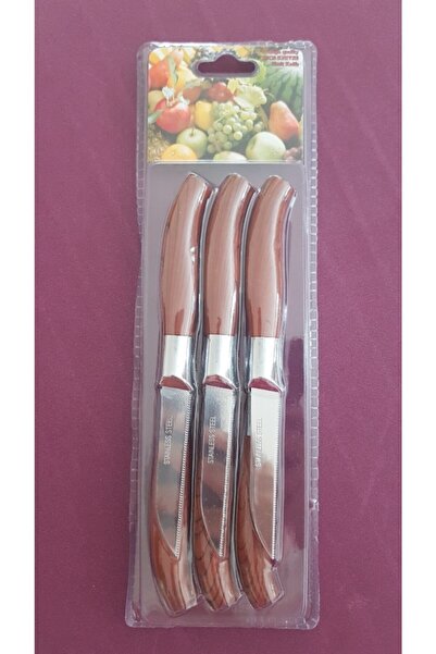 pekars Paslanmaz Çelik 6'lı Kahverengi Tırtıklı Meyve-sebze Bıçağı