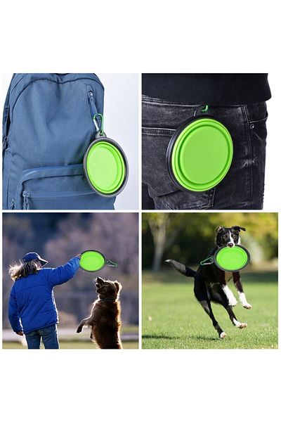 Buffer 2 Pieces Foldable and Portable Cat-Dog Food and Water Bowl Pet Useful Toy